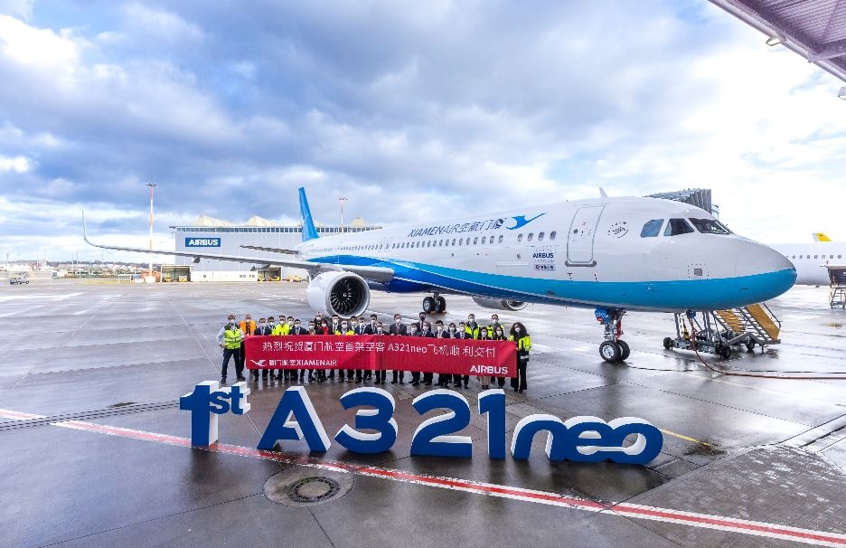 厦门航空接收其首架空客A321neo飞机597233_ 厦门航空接收其首架空客A321neo飞机