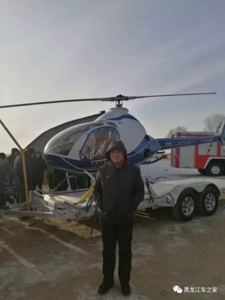 事故发生前，此架罗特威A600直升机在运输途中。图片来源微信“黑龙江车之家”